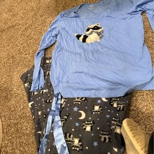 🍒Blue Raccoon Pajama Set